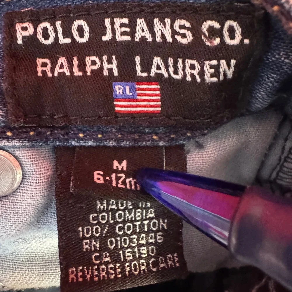 Vintage Polo Jeans Co Ralph Lauren Baby Denim Jeans Medium Wash 6-12 Months